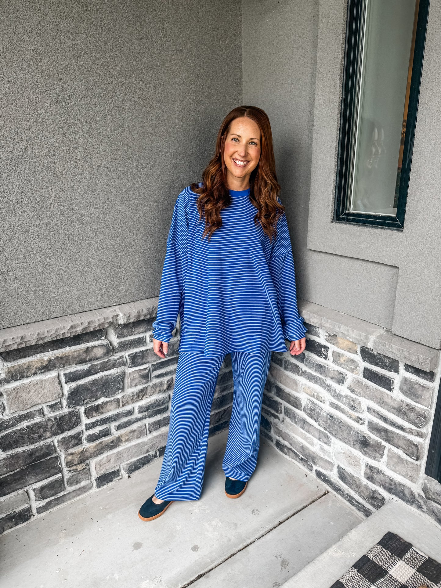 Cozy Weekend Pants Royal Stripe