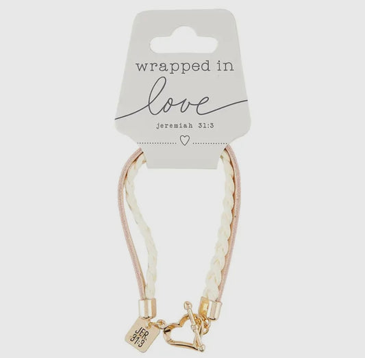 Wrapped in Love Bracelet- Pink Leather