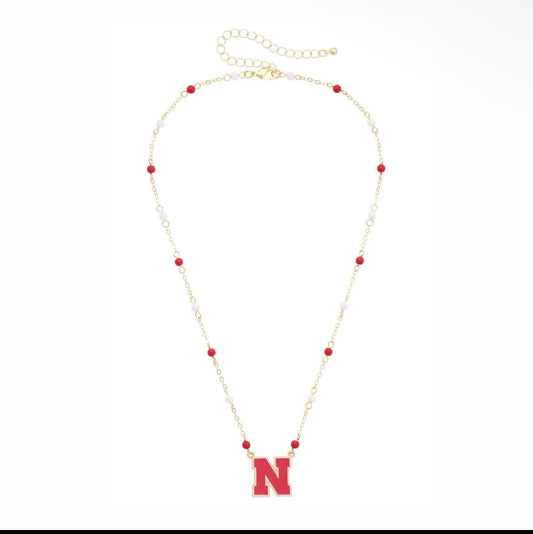 Nebraska N Beaded Necklace