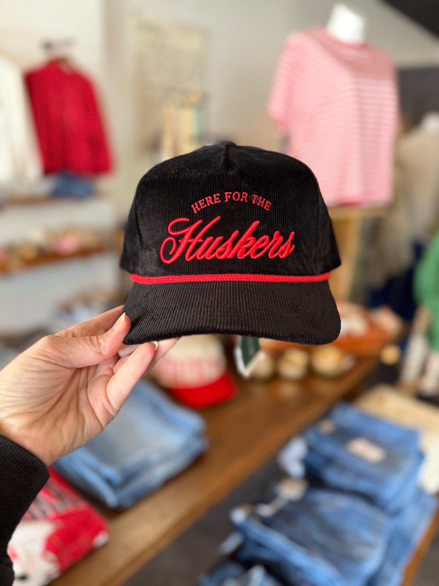 Nebraska Suzuki Black Corded Hat