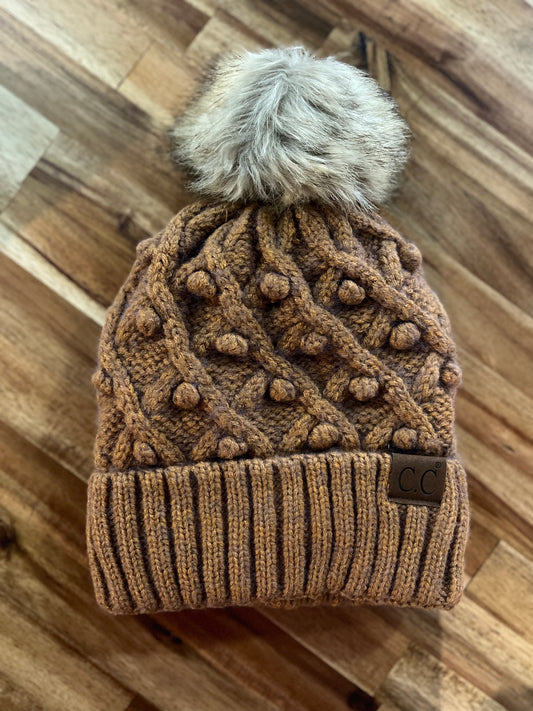 Rust Bobble Beannie