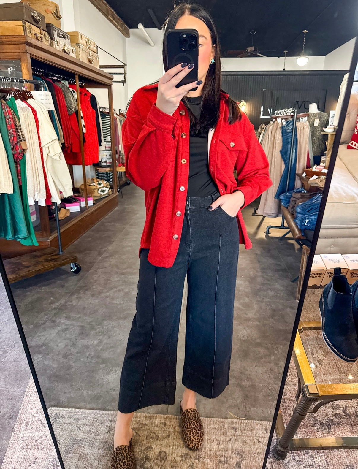 Cozy Everyday Shacket Red