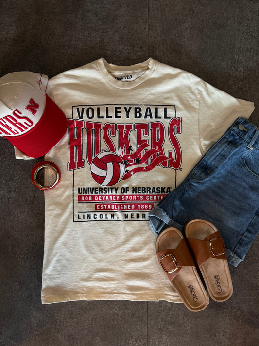 Nebraska Volleyball Thrifted T