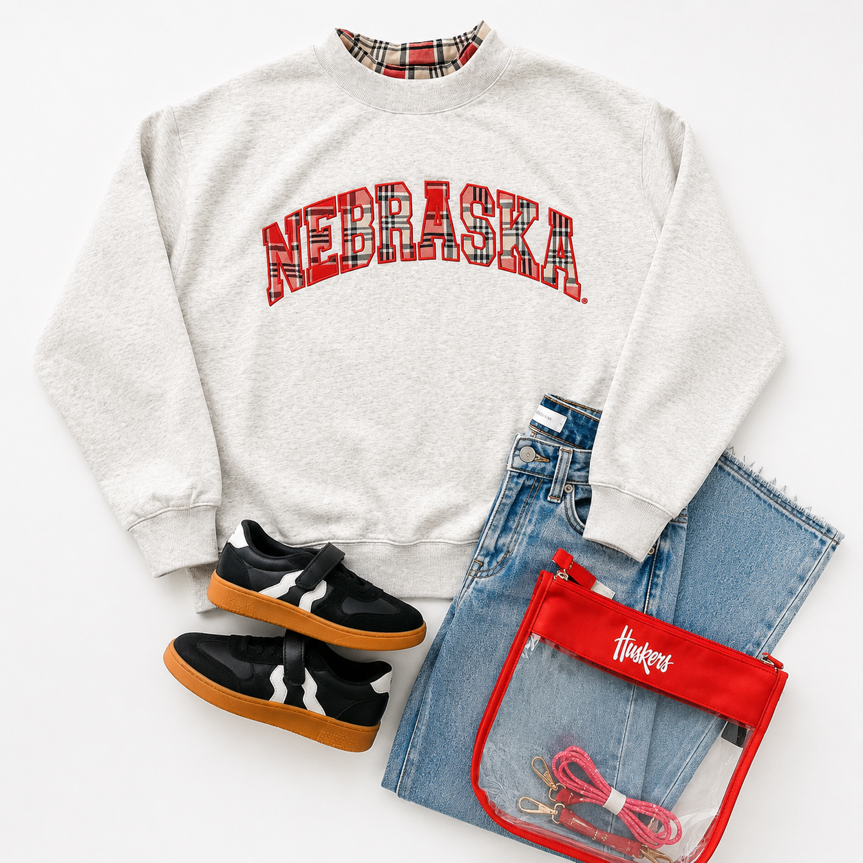 Nebraska Plaid Mockneck