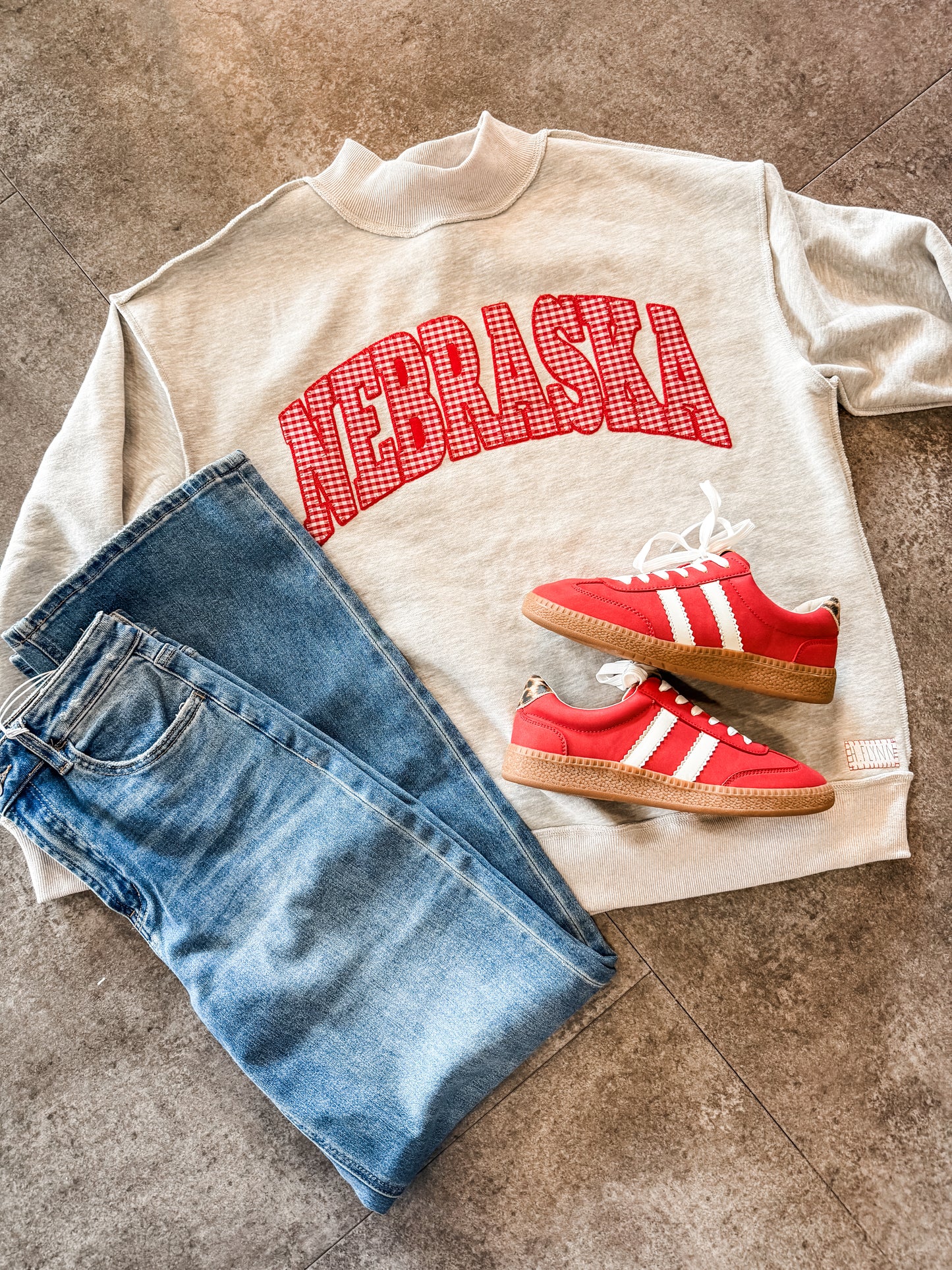 Nebraska Gingham Mockneck